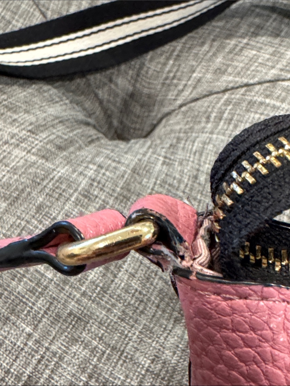 Marc Jacobs Bag The Cosmo Pink Leather Crossbody Striped Strap Bag - Picture 12 of 17